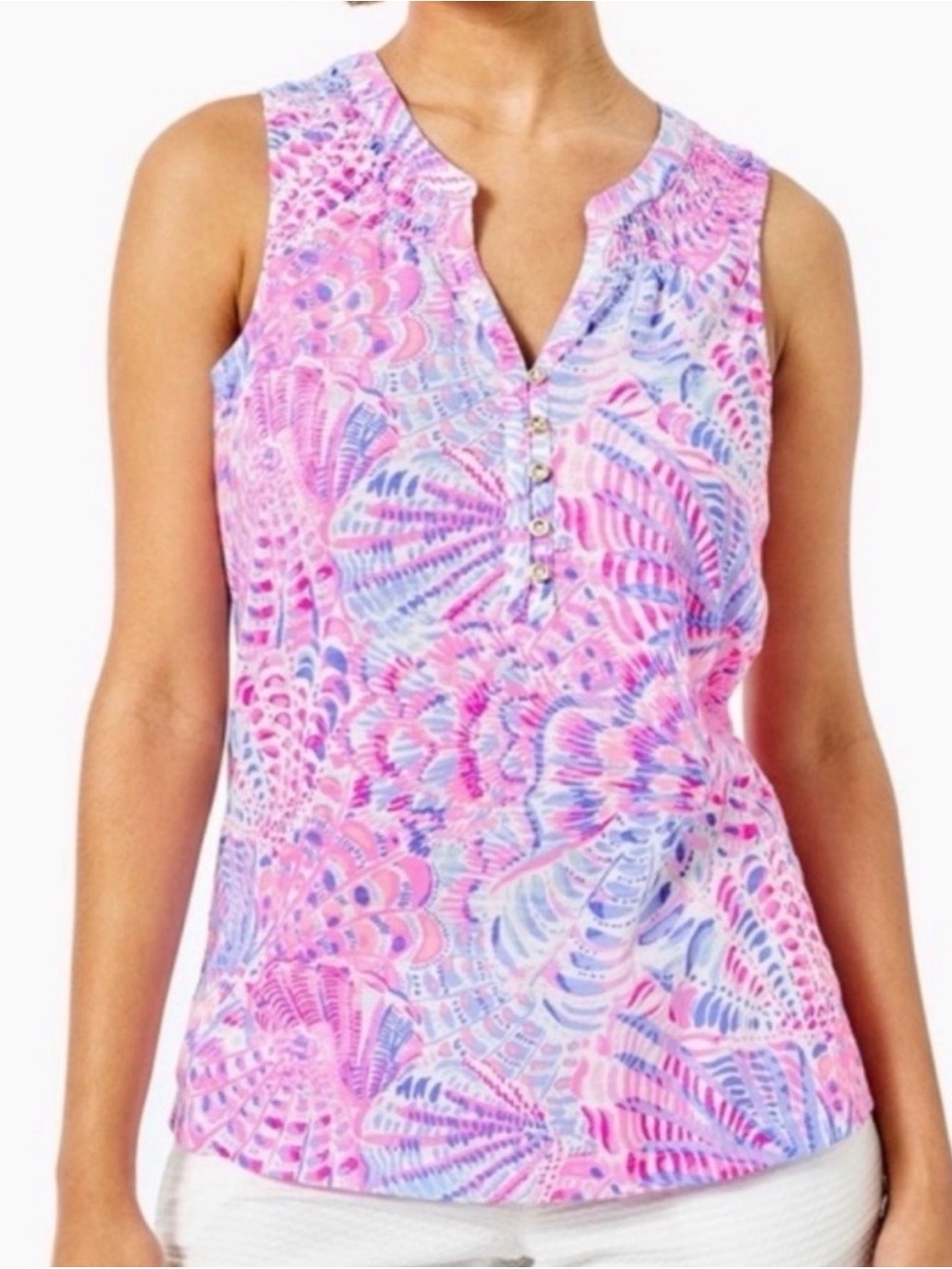 Lilly Pulitzer Essie Tank - Raz Berry Sea You Soon Print